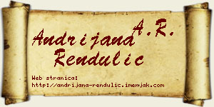 Andrijana Rendulić vizit kartica
